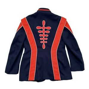 Vintage DeMoulin Mens Cheerleading Marching Band Jacket 38 - Orange Navy Blue